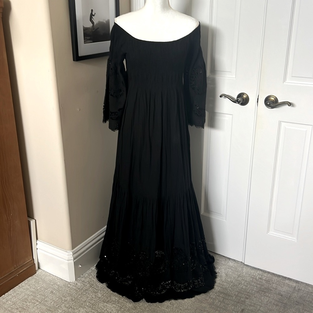 Spectacular Black Antica Sartoria off the shoulder dress